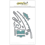 Honey Bee Lovely Layers Rod And Reel Die Set hbds-llrodr metal dies in package