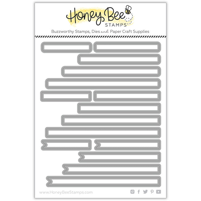 Honey Bee Mini Messages Banners Die Set hbds-mmban metal in package