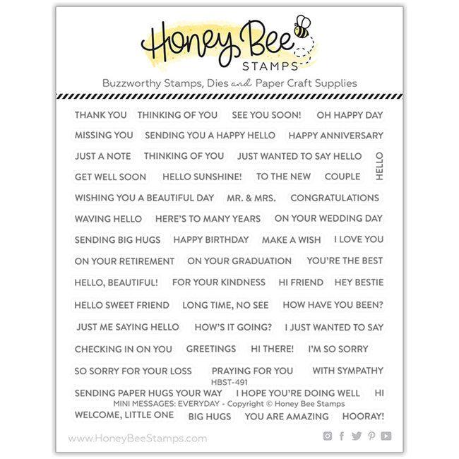 Honey Bee Mini Messages Clear Stamp Set hbst-491