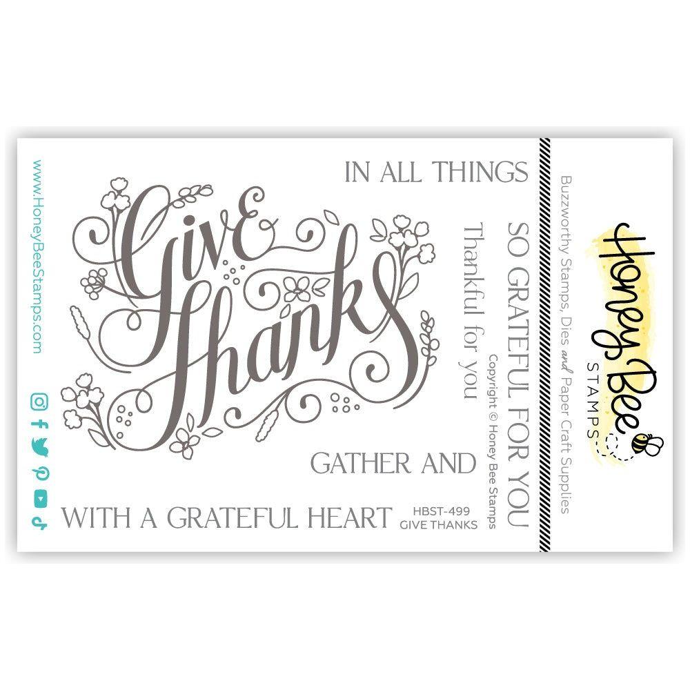 Honey Bee Give Thanks Clear Stamps hbst-499*
