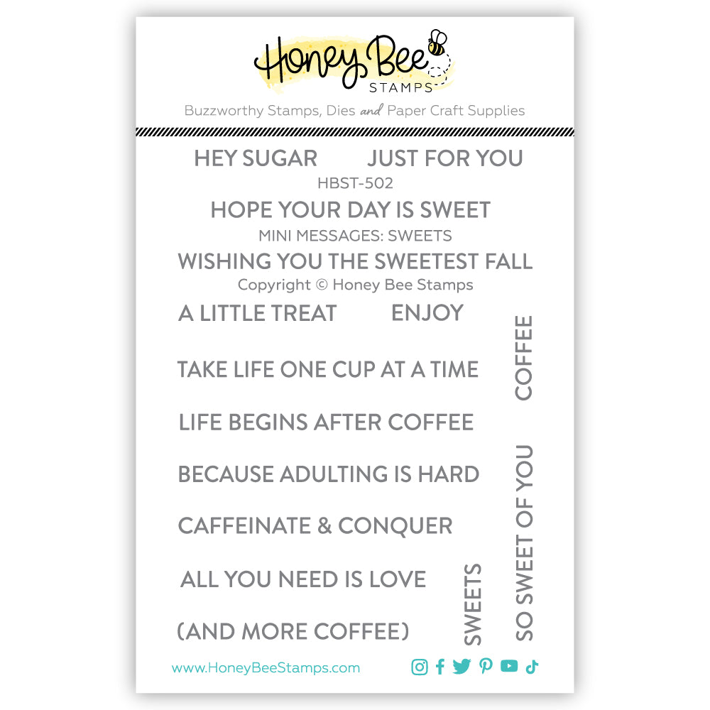 Honey Bee Mini Messages Sweets Clear Stamps hbst-502