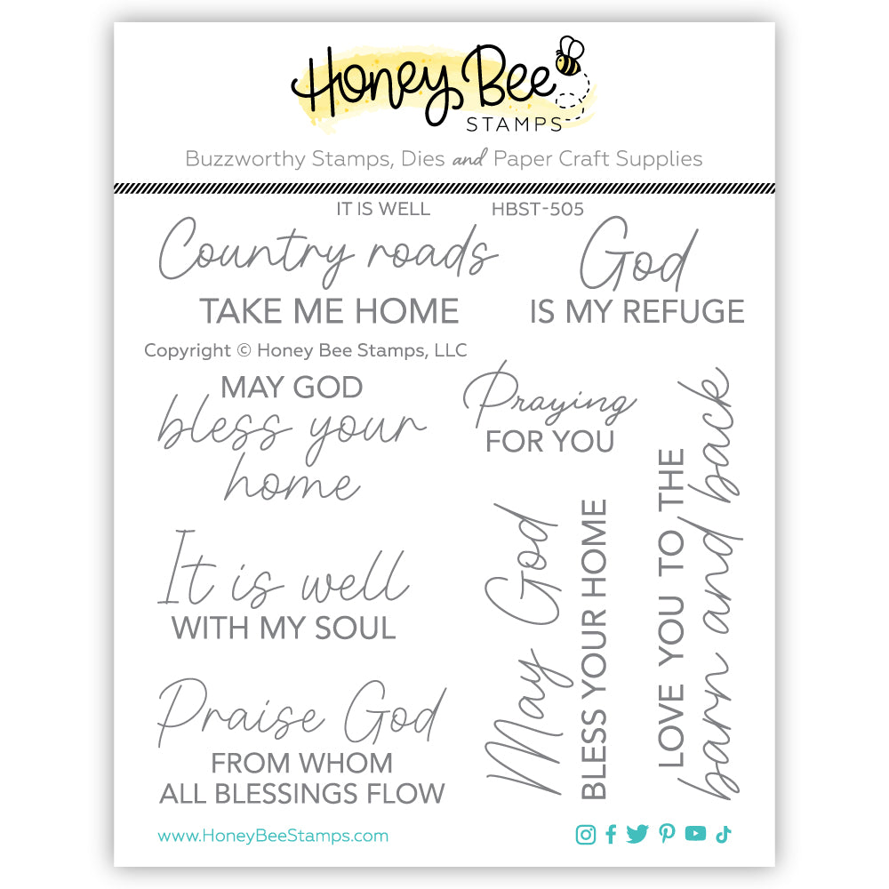 Honey Bee It Is Well Clear Stamps hbst-505