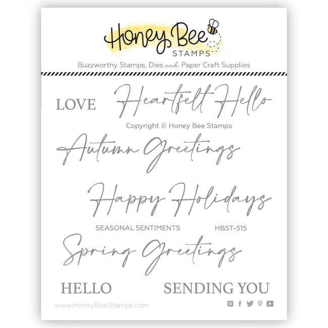 Honey Bee Seasonal Sentiments Clear Stamps hbst-515