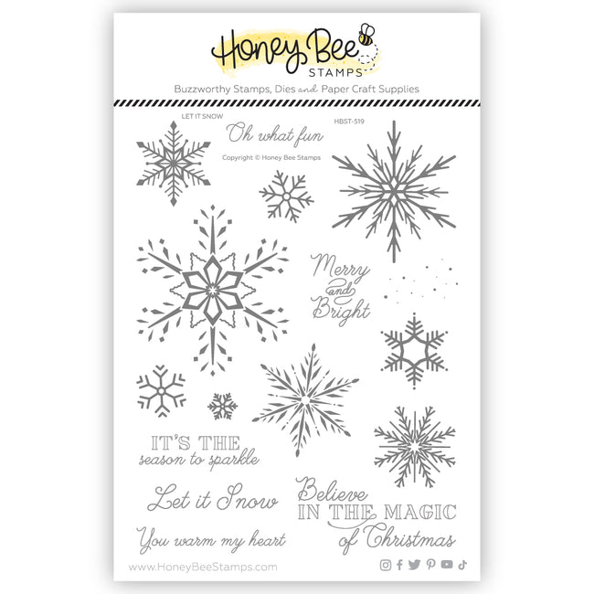Honey Bee Let It Snow Clear Stamps hbst-519 Detailed Packaging View