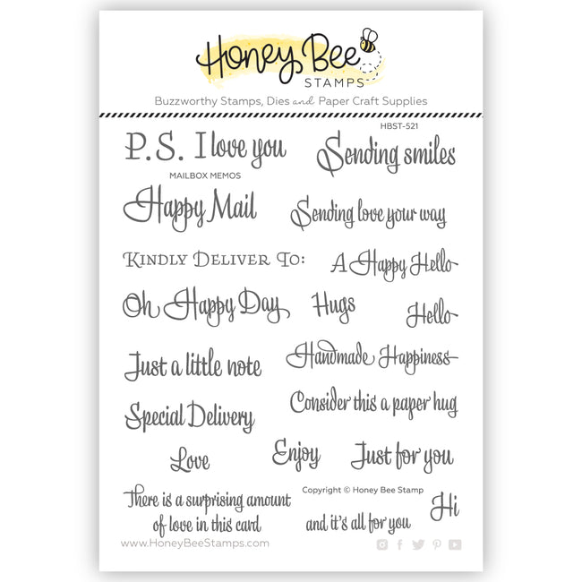 Honey Bee Mailbox Memos Clear Stamps hbst-521