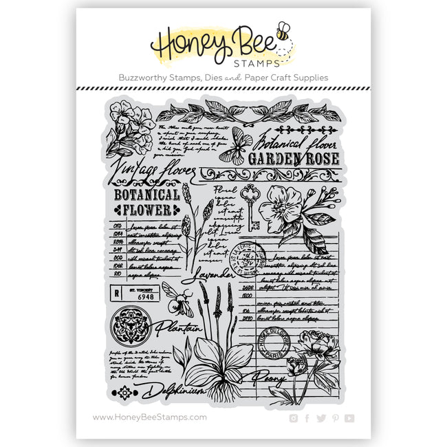 Honey Bee Vintage Flora Clear Stamps hbst-526
