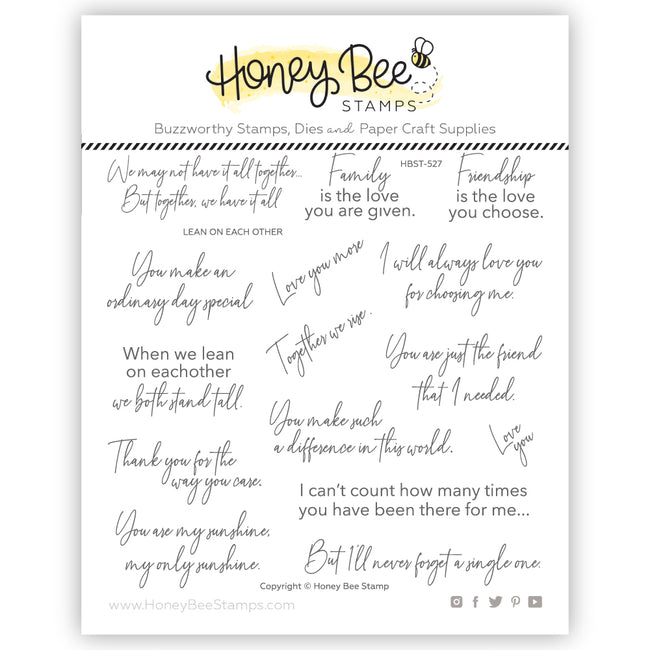 Honey Bee Lean On Each Other Clear Stamps hbst-527