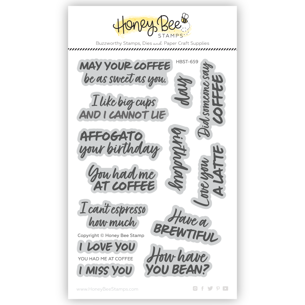 Honey Bee You Had Me At Coffee Clear Stamps And Dies Bundle
