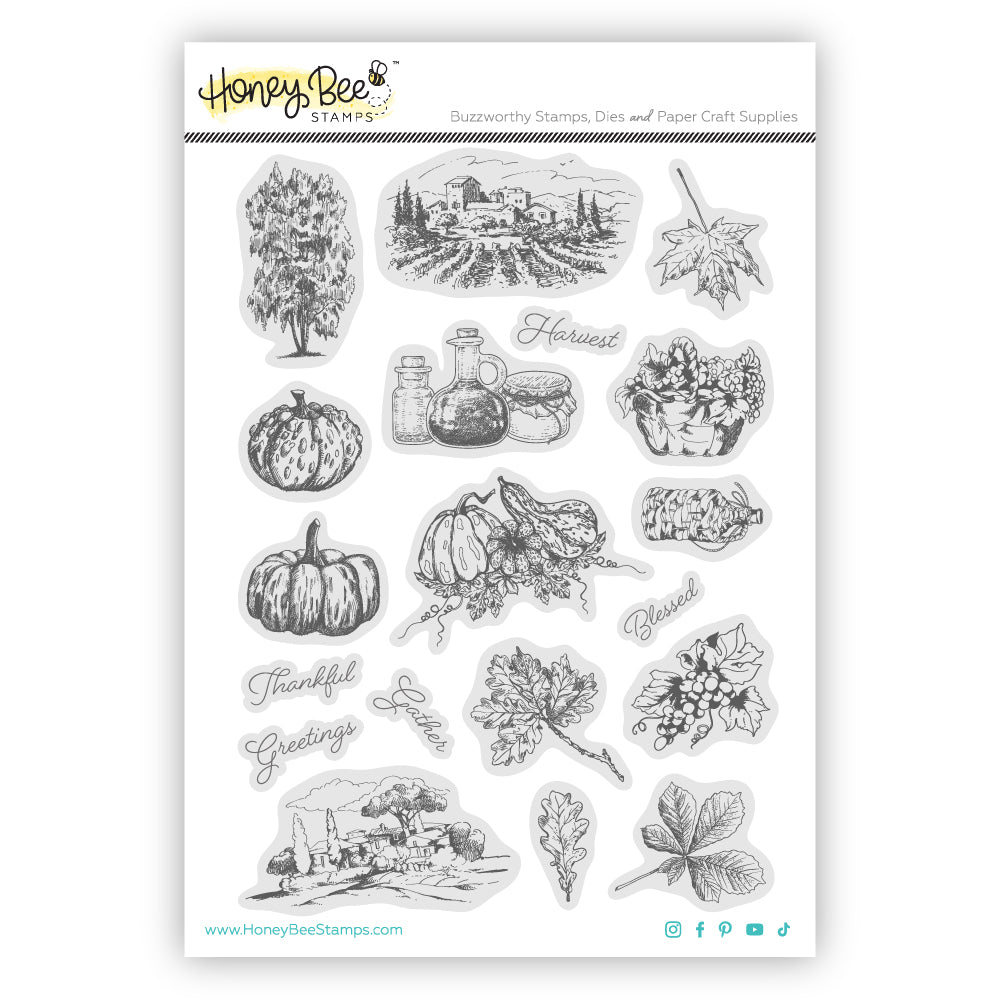 Honey Bee Gallery Wall Fall Cling Stamps And Dies Bundle