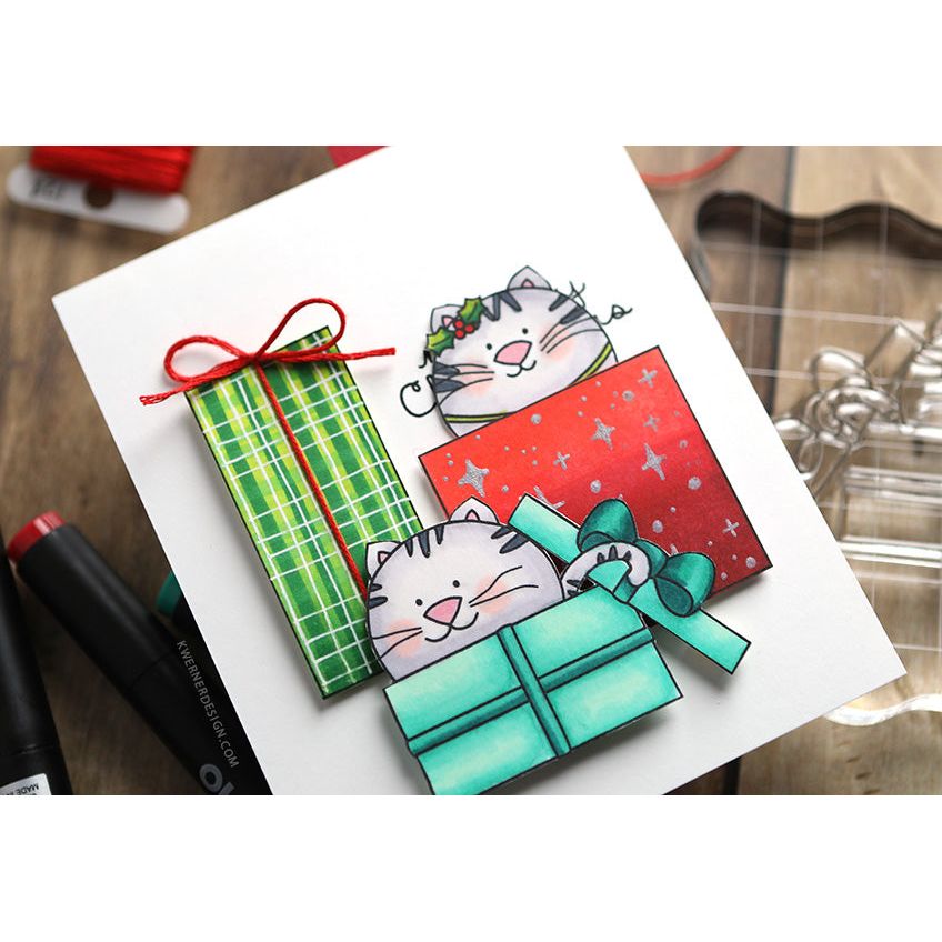 Ink Blot Shop Christmas Cats Clear Stamps inbl161 Christmas Slider Card | color-code:ALT01