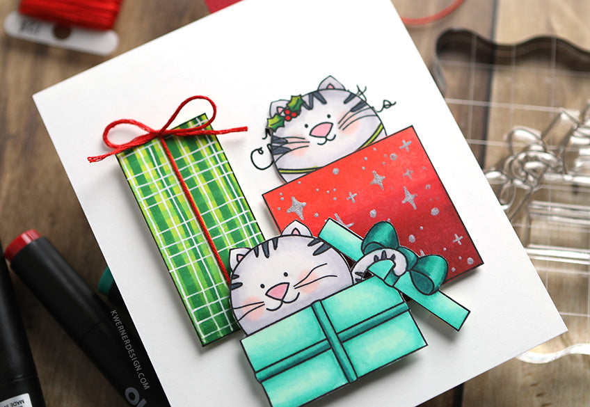 Ink Blot Shop Christmas Cats Clear Stamps inbl161 Christmas Slider Card | color-code:ALT01