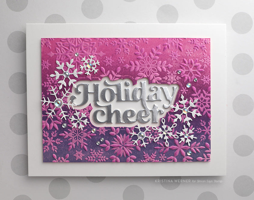 PinkFresh Studio IRIDESCENT Color Drops pf090es Holiday Embossing Folder Card | color-code:ALT11