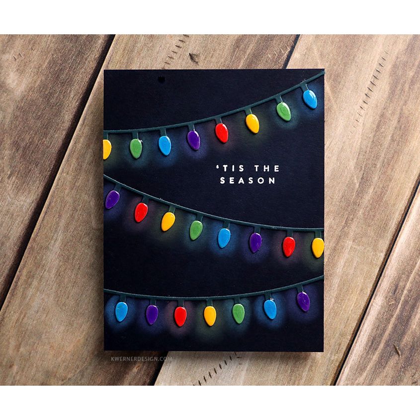 Tim Holtz Distress Oxide Ink Pad Candied Apple Ranger TDO55860 Christmas Lights Card | color-code:ALTM97