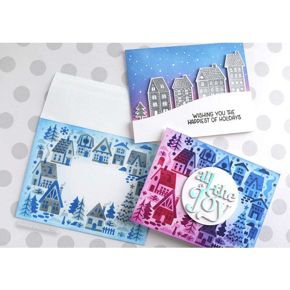Hero Arts Color Layering Holiday Neighborhood Stencils sa259 all the joy | color-code:ALT02