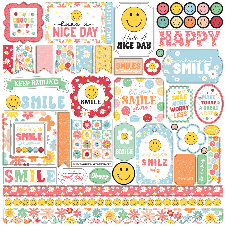Echo Park Have A Nice Day 12 x 12 Collection Kit hnd361016 Cardstock Stickers