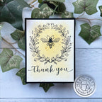 Hero Arts Antique Bee Press Plate and Foil Plate Set hp103 thank you