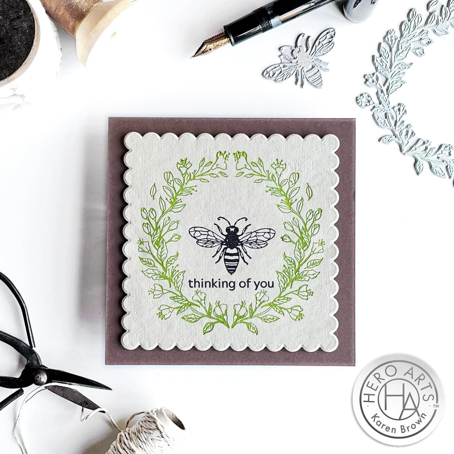 Hero Arts Antique Bee Press Plate and Foil Plate Set hp103 bee