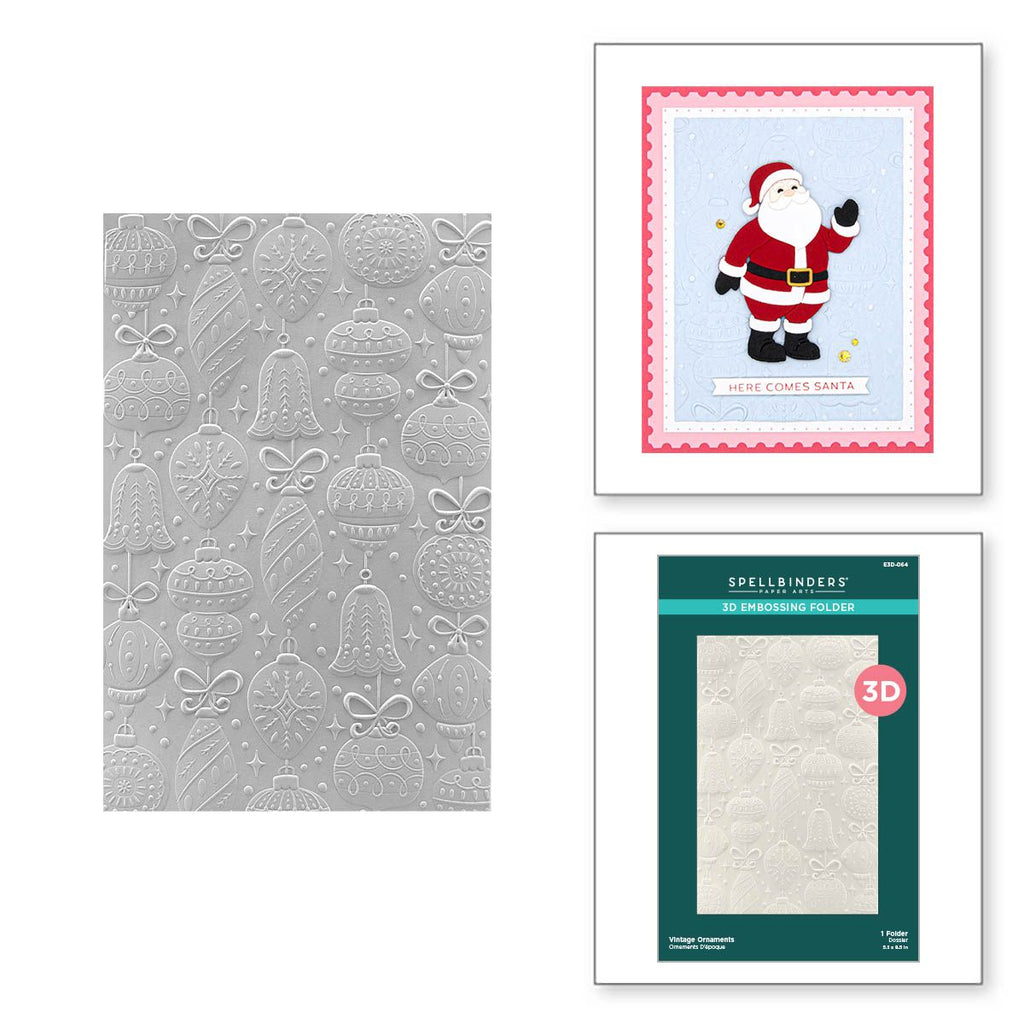 E3D-064 Spellbinders Vintage Ornaments 3D Embossing Folder embossing