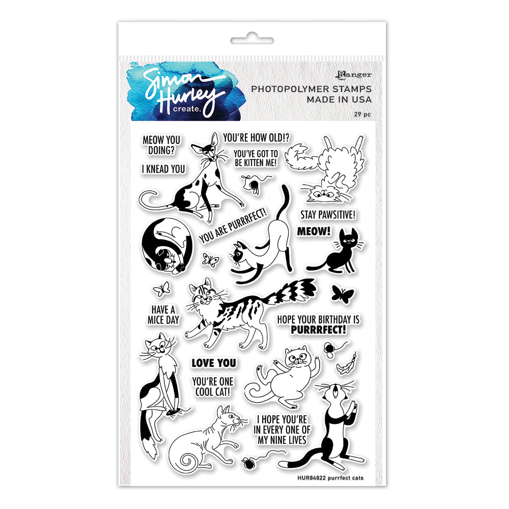 Simon Hurley create. Photopolymer Stamp Cool Cats Stamp