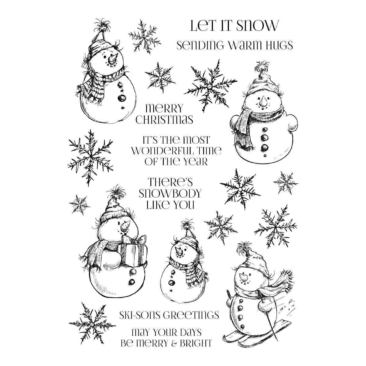 Ranger Simon Hurley Sketched Snowmen Stamp And Die Bundle stamps only