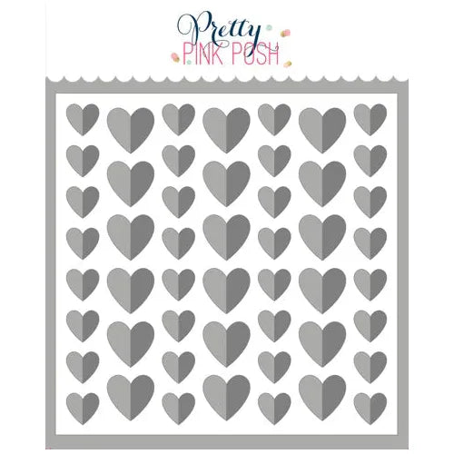 Pretty Pink Posh Half Hearts Stencils