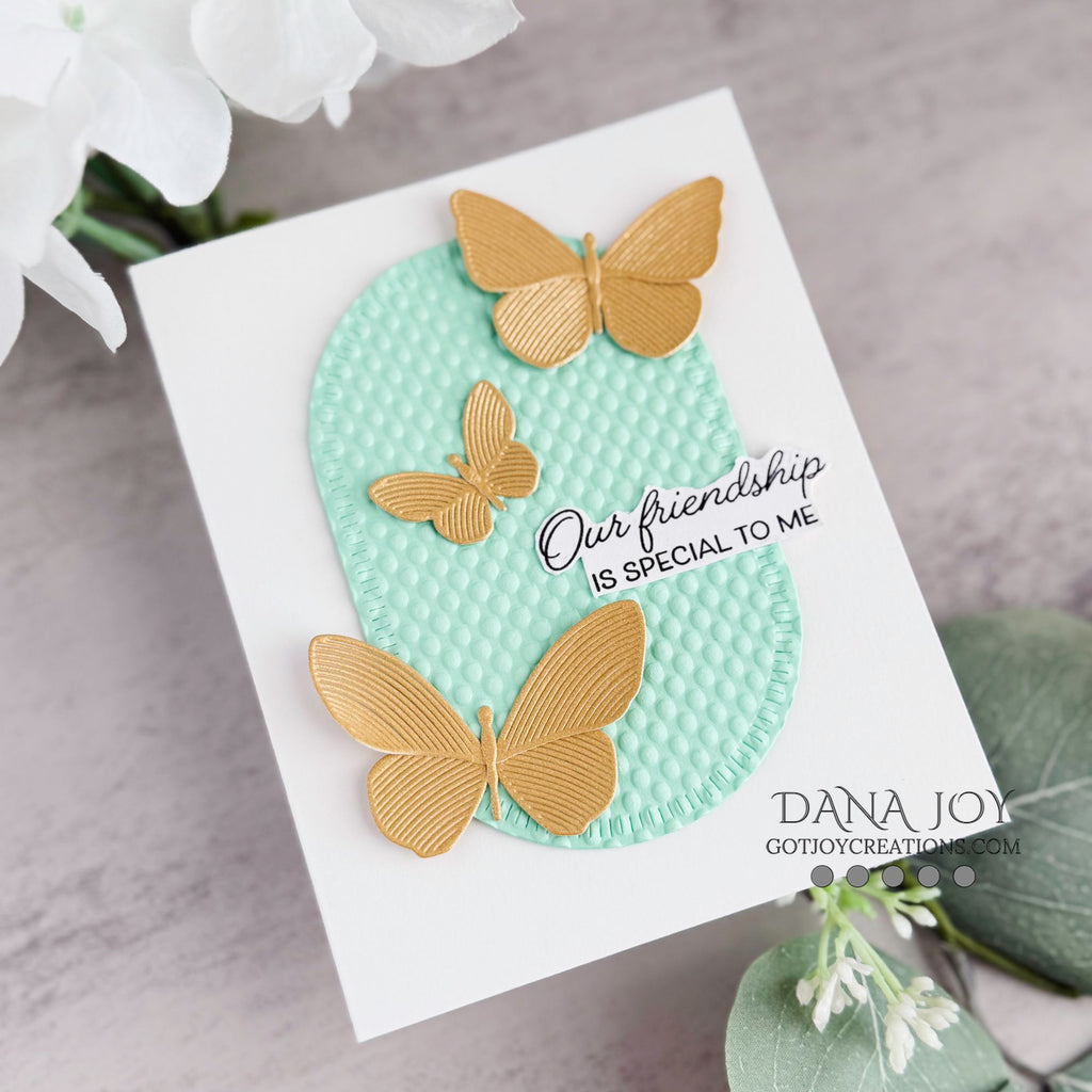 Simon Says Stamp Embossing Folder Halftone Dots sf543 Beautiful Moments Friend Card