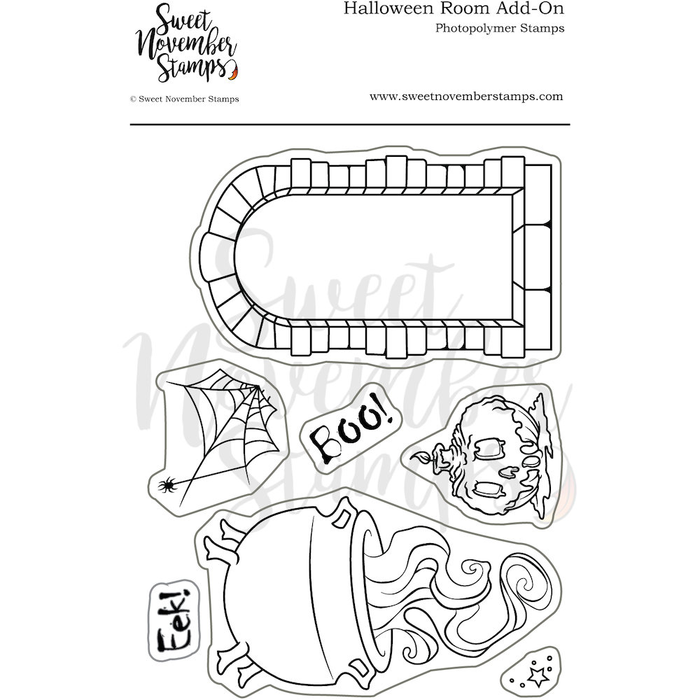 Sweet November Stamps Halloween Room Add-on Clear Stamp Set snsephr22