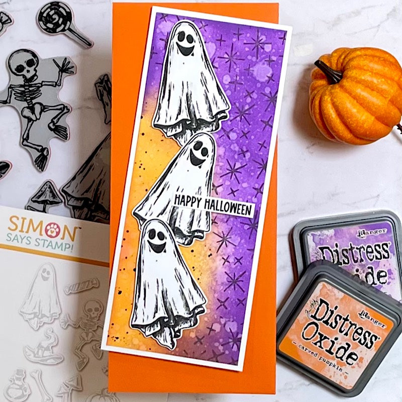 Tim Holtz Halloween Doodles Stamps with Simon Says Stamp Dies Bundle sethd25 Halloween Card | color-code:ALT01