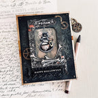 Tim Holtz Halloween Doodles Stamps with Simon Says Stamp Dies Bundle sethd25 Halloween Card
