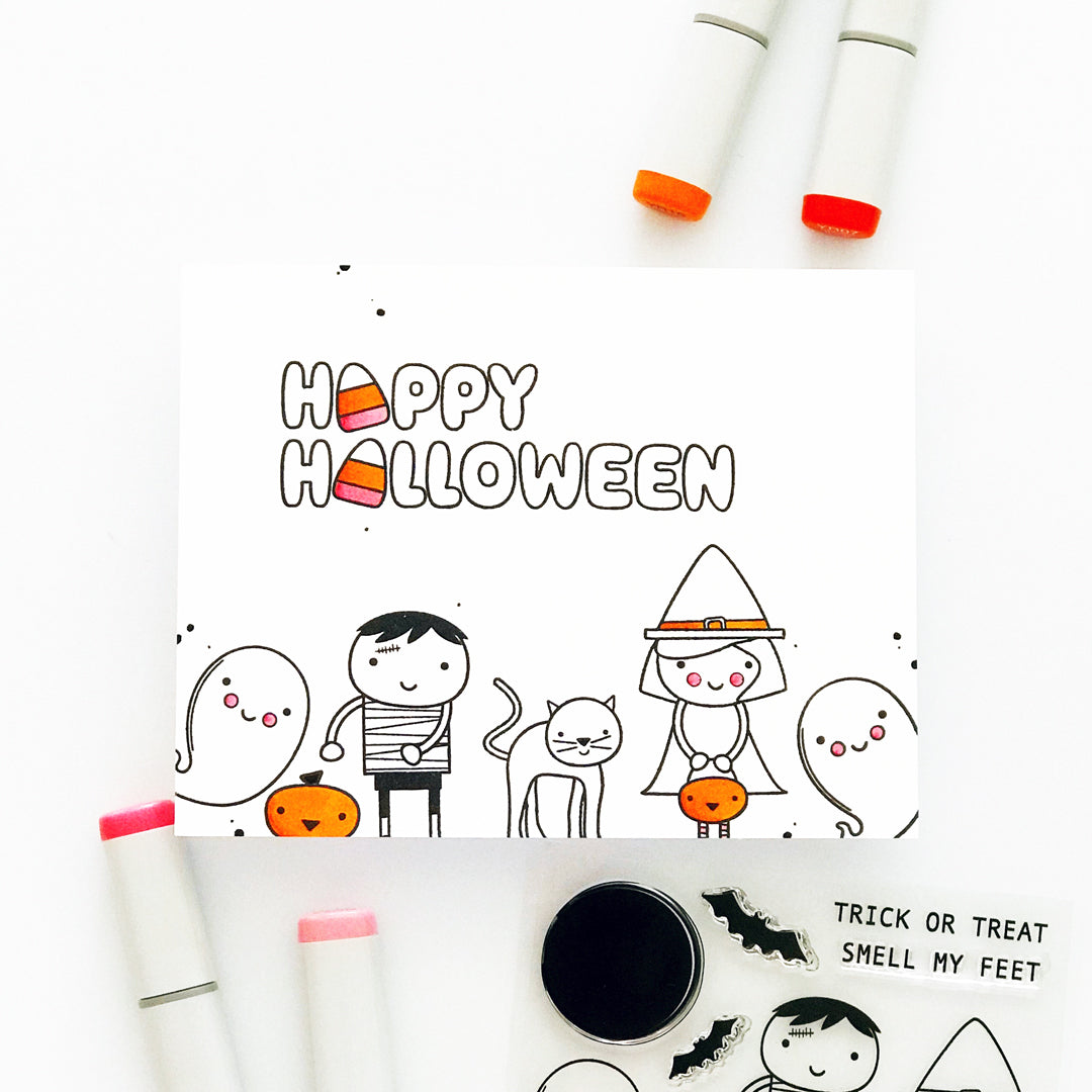 Simon Says Clear Stamps Halloween Friends 3078ssc Cheering for You Halloween Card