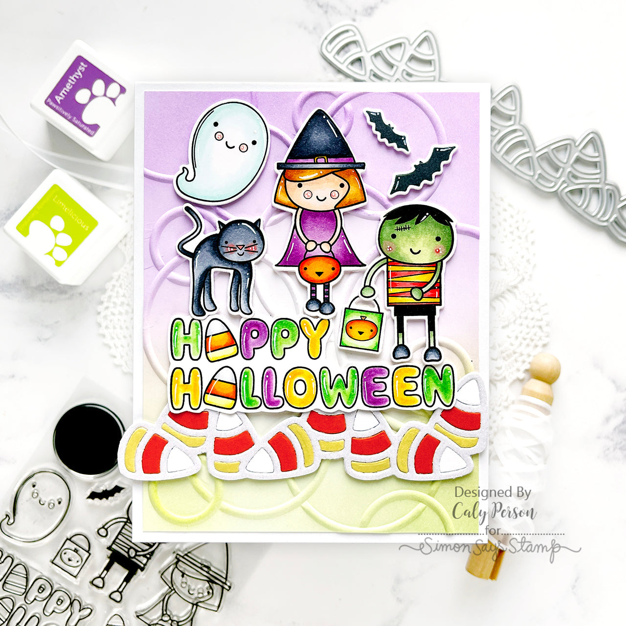 Simon Says Clear Stamps Halloween Friends 3078ssc Cheering for You Halloween Card | color-code:ALT03