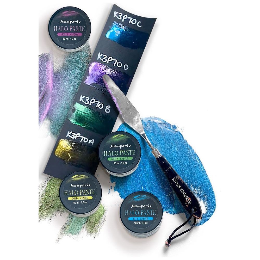 Stamperia Halo Paste 4 Color Kit k3p70x sample