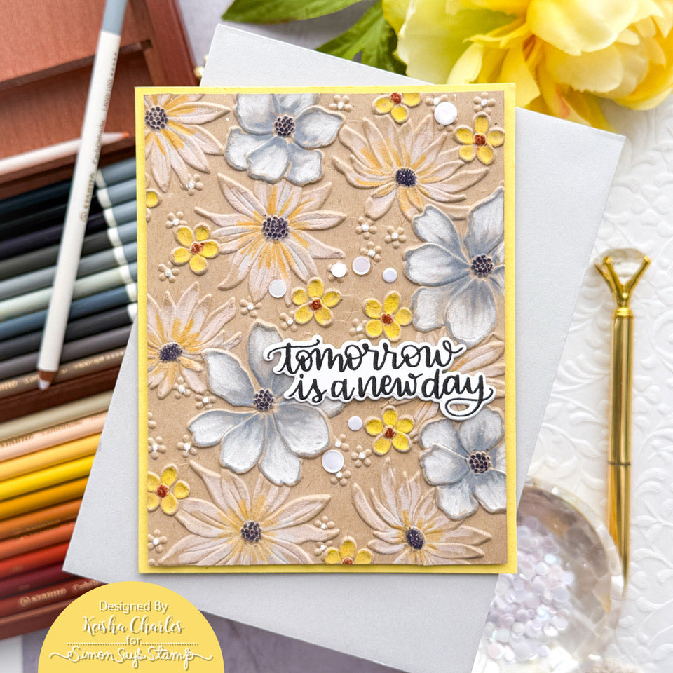 Simon Says Stamps and Dies Handlettered Encouragement set1028he Happy Camper Tomorrow Is a New Day Card | color-code:ALT03