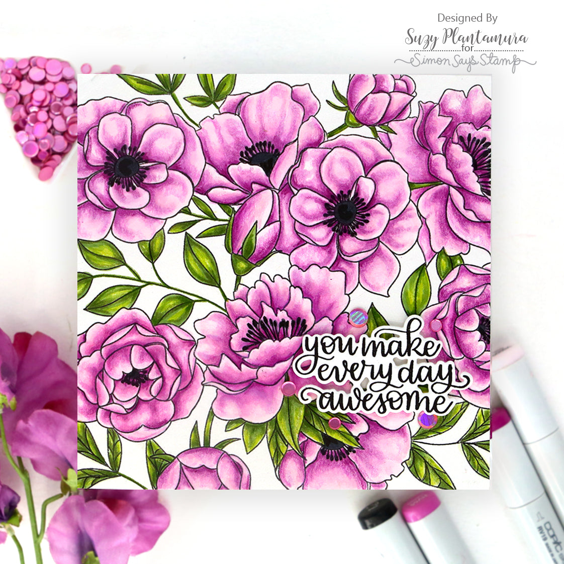 Simon Says Stamp Handlettered Encouragement Wafer Dies 1366sdc Happy Camper Friend Card | color-code:ALT05