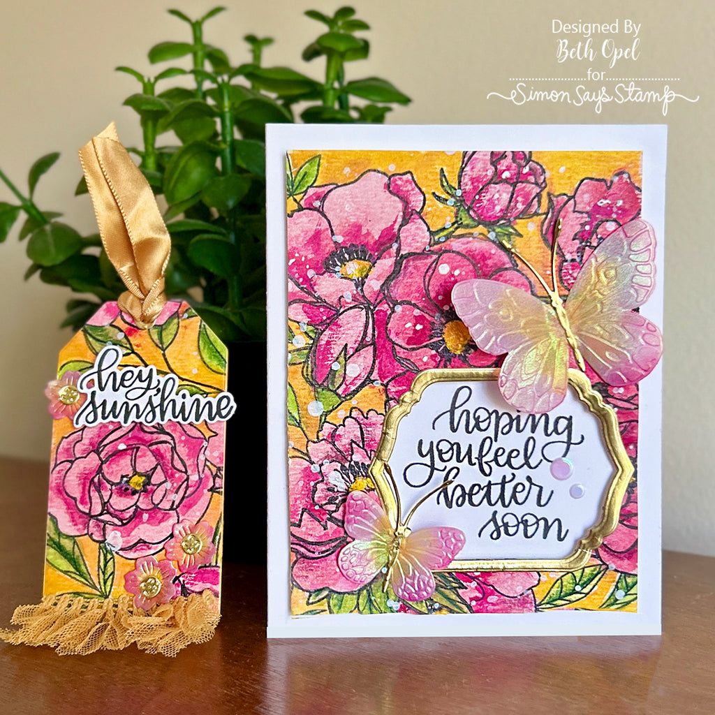 Simon Says Clear Stamps Handlettered Encouragement sss101705 Get Well Card and Tag | color-code:ALT07