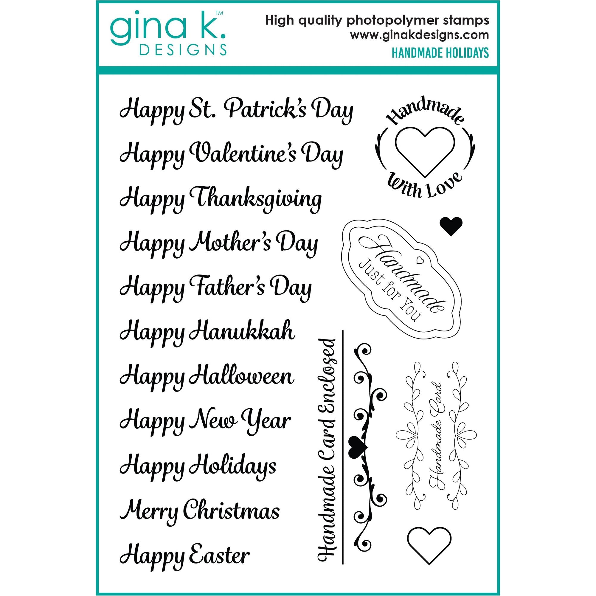 Gina K Designs Handmade Holidays Clear Stamps dw22