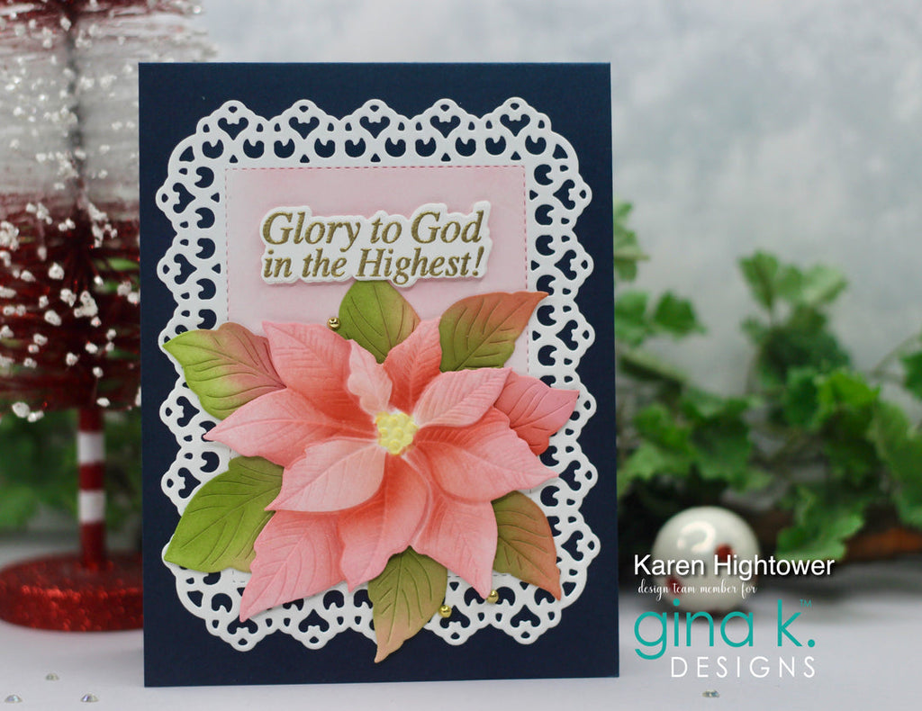 Handmade Holiday Card Featuring Regal Frame Die with Sentiment 'Glory to God in the Highest'