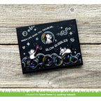 Handmade card with bubble-themed design with mice and sentiment 'when live give you troubles... blow bubbles'