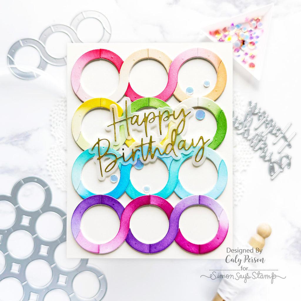 Simon Says Stamp Handwritten Happy Birthday Wafer Dies 1417sd STAMPtember Birthday Card | color-code:ALT02