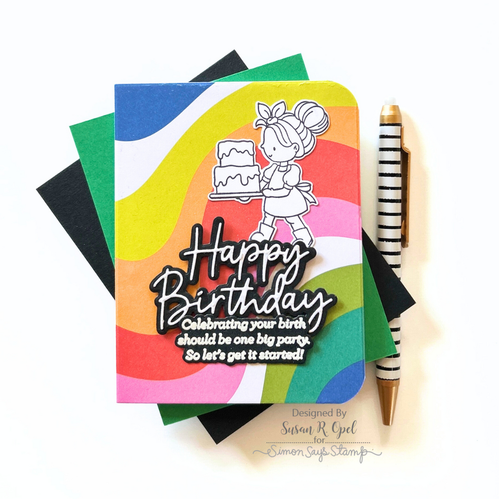 Simon Says Stamp Handwritten Happy Birthday Wafer Dies 1417sd STAMPtember Birthday Card