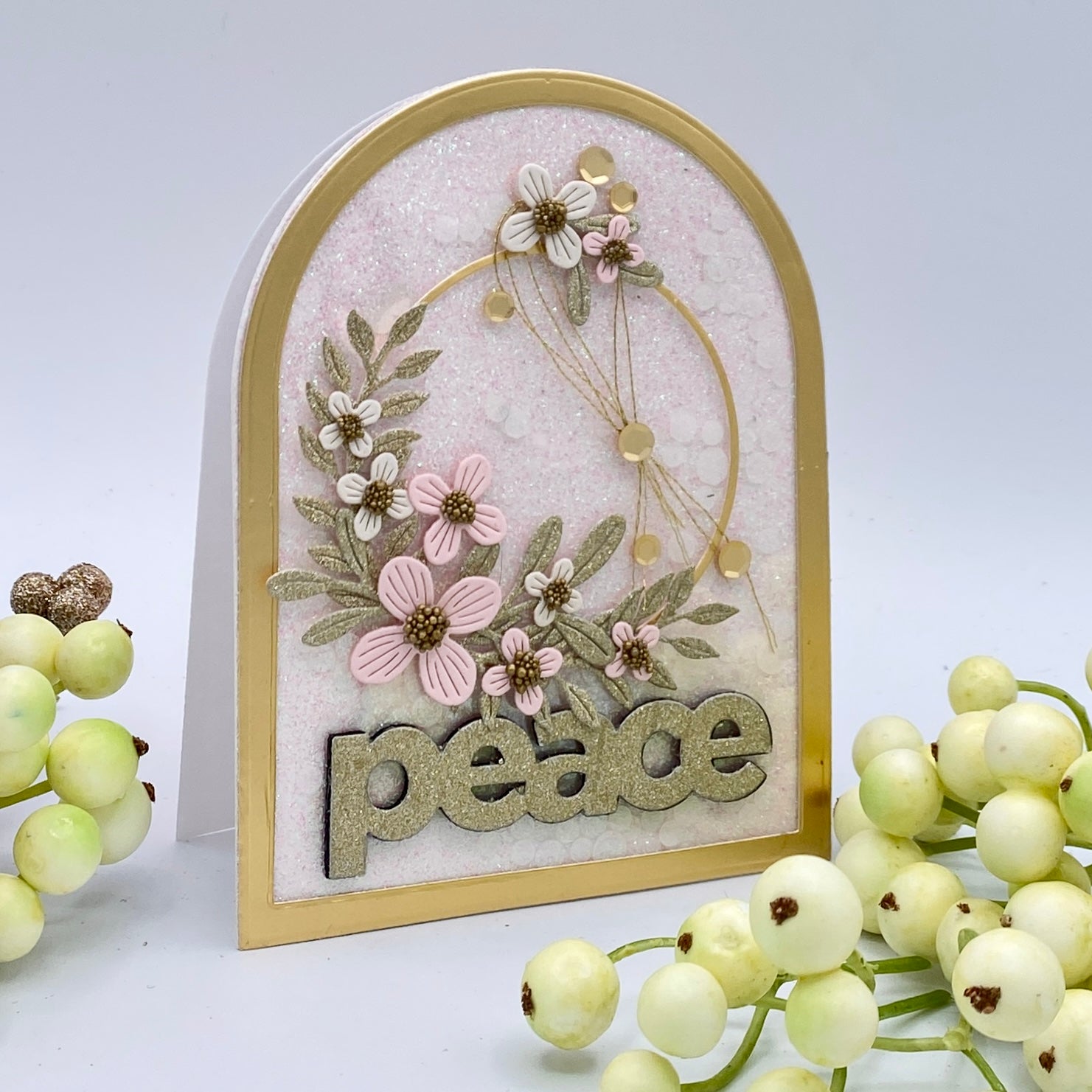 Simon Says Stamp Hanging Leaf Ring Wafer Dies s946 DieCember Christmas Card | color-code:ALT02