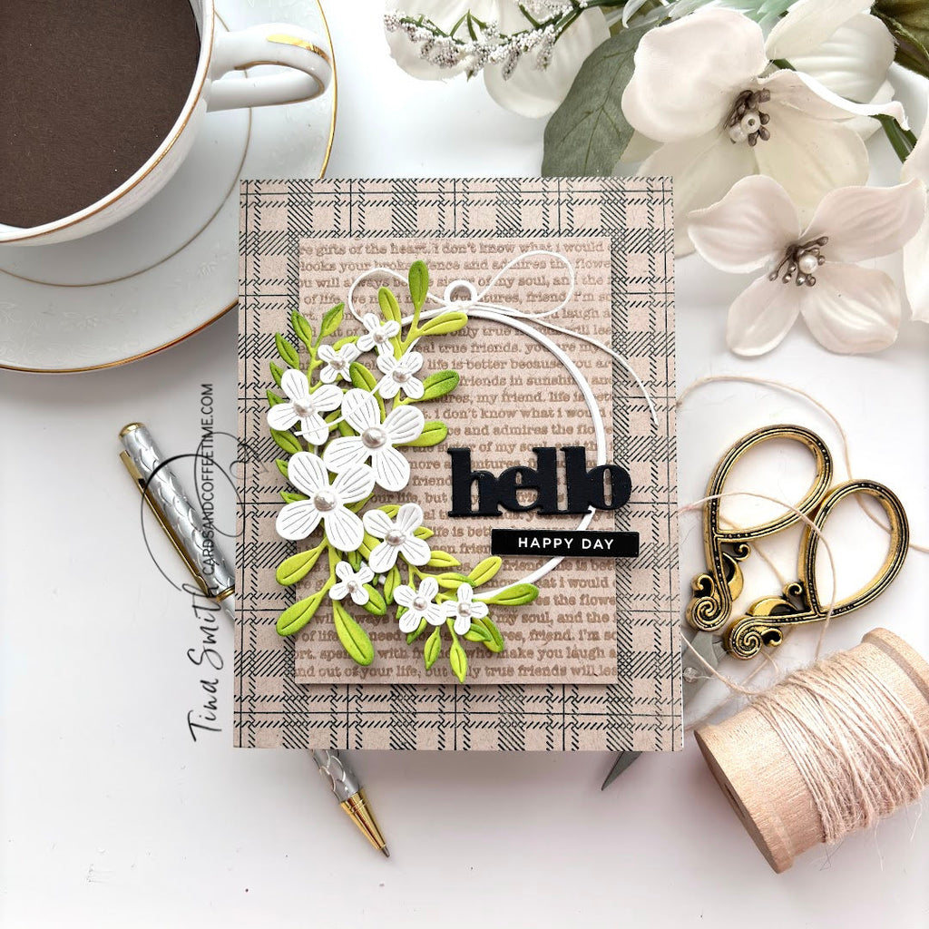 Simon Says Stamp Hanging Leaf Ring Wafer Dies s946 DieCember Hello Card | color-code:ALT07