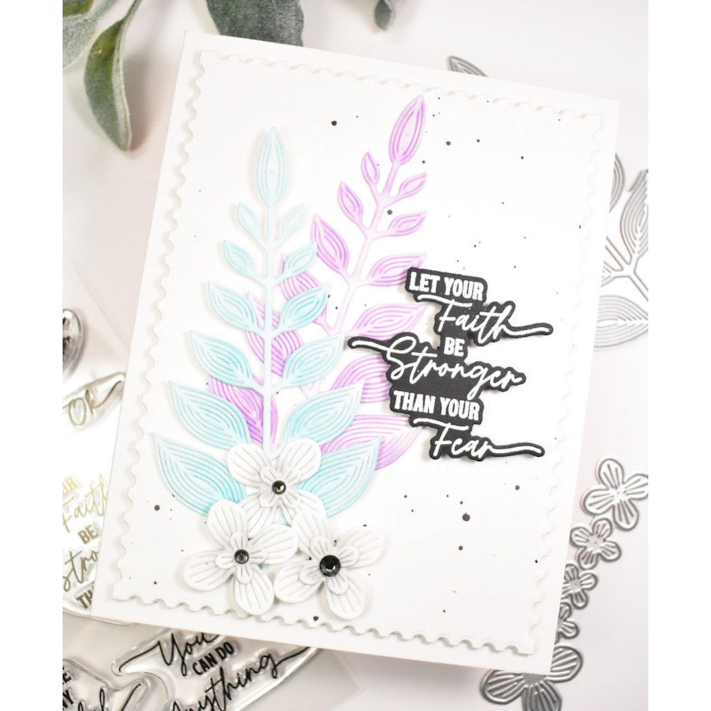 Simon Says Stamp Hanging Leaf Ring Wafer Dies s946 DieCember Encouragement Card