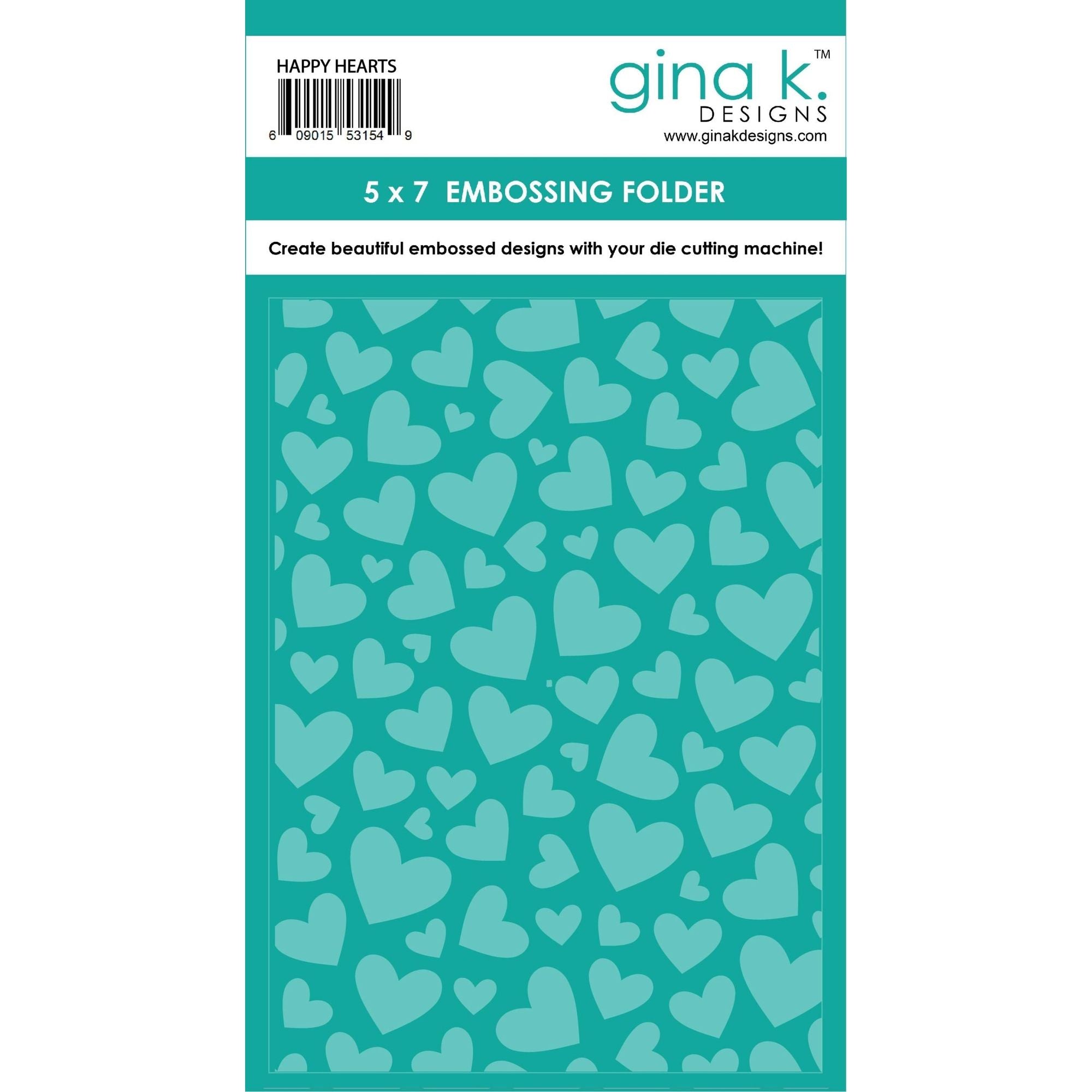 Gina K Designs Happy Hearts Embossing Folder efhh