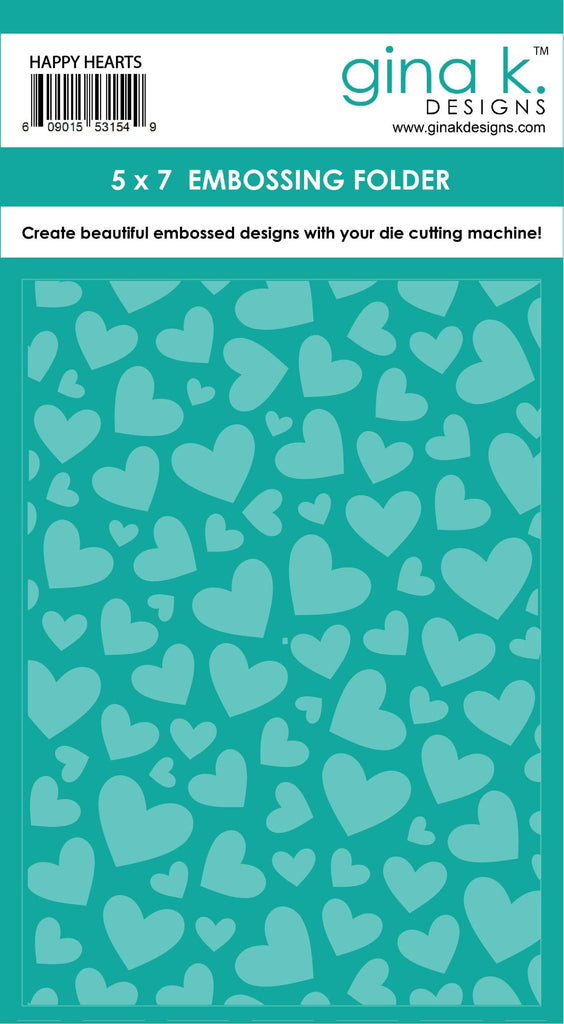 Gina K Designs Happy Hearts Embossing Folder efhh