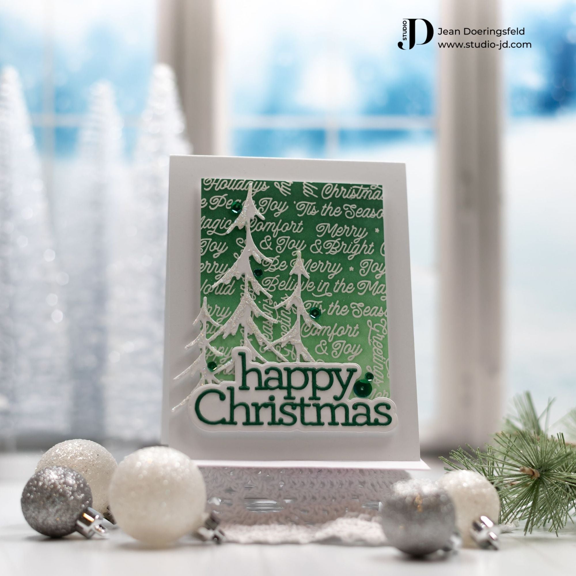 CZ Design Happy Christmas Wafer Dies czd216 Season Of Wonder Christmas Card | color-code:ALT02