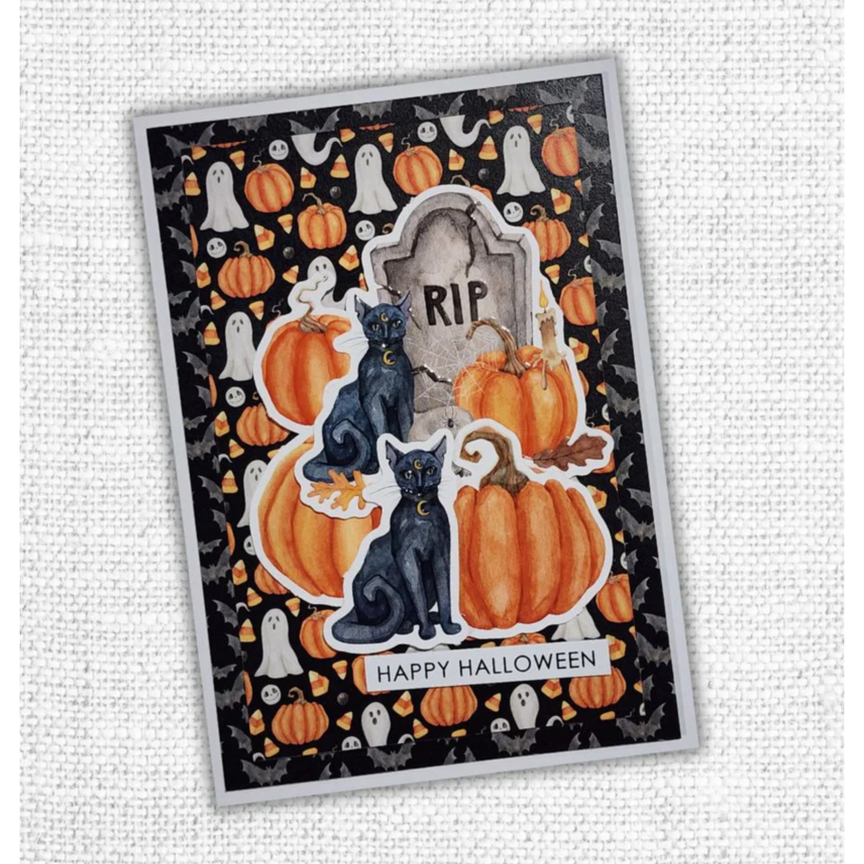 Paper Rose Happy Halloween Embossed Die Cuts 30915 cat and pumpkins