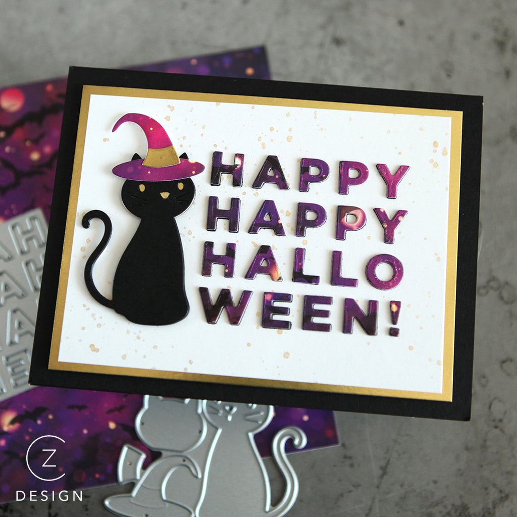 CZ Designs Happy Happy Halloween Wafer Die czd204 Stamptember Halloween Card | color-code:ALT03
