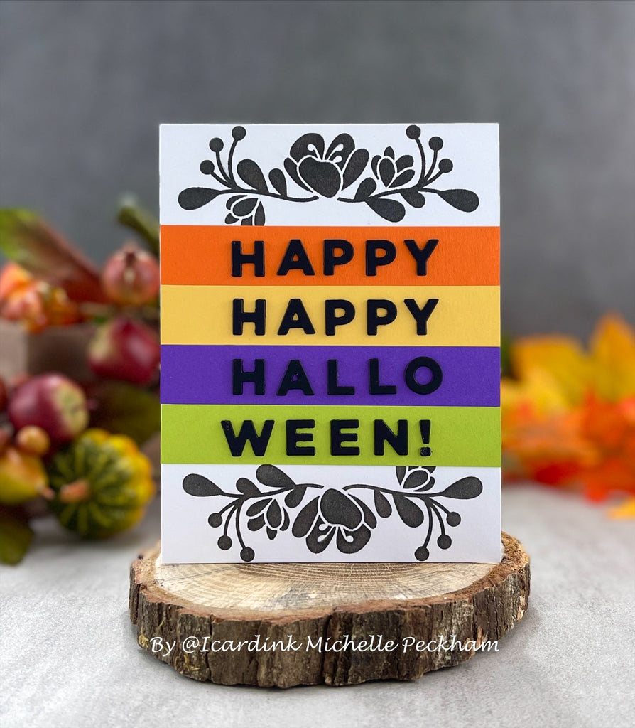 CZ Designs Happy Happy Halloween Wafer Die czd204 Stamptember Halloween Card