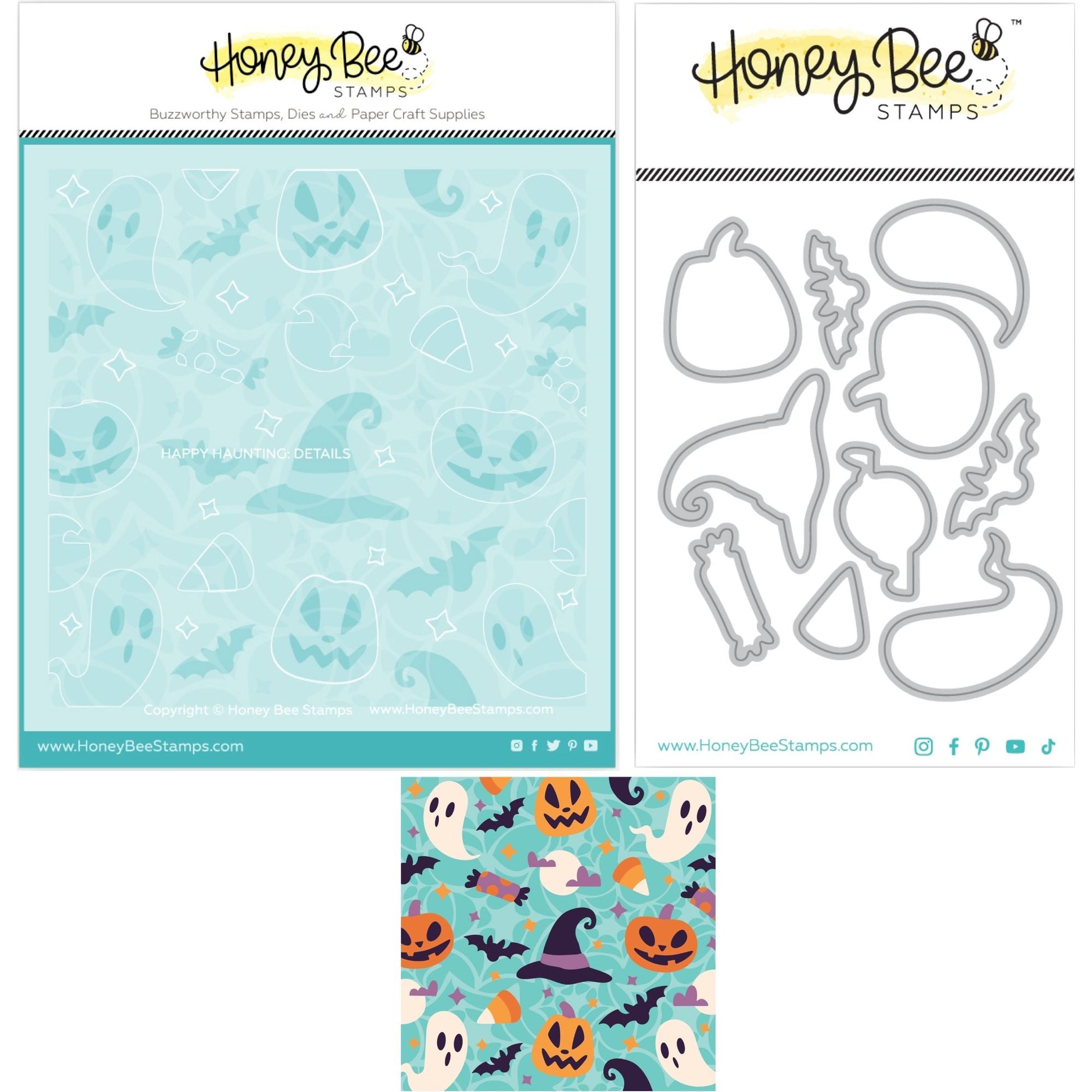 Honey Bee Happy Haunting Stencils And Dies Bundle